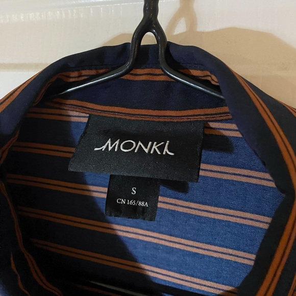 MONKI oversized navy and orange striped dress - Picture 3 of 7